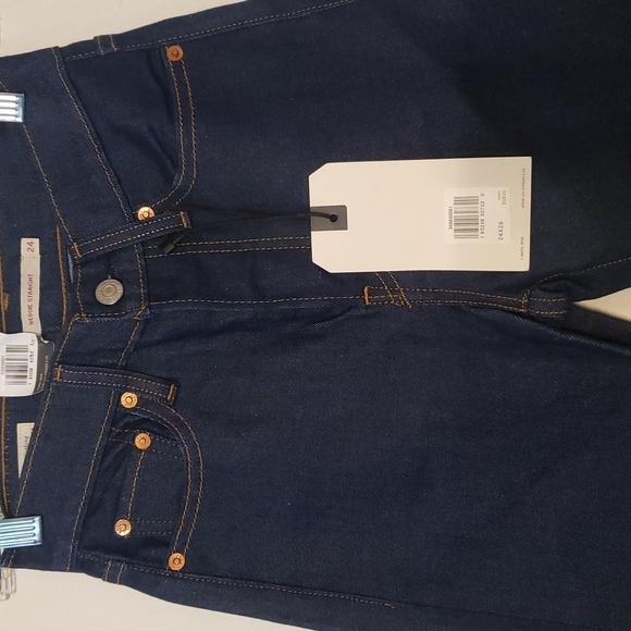 LEVI’S Wedgie Straight Fringe Pocket Blue Jeans - Picture 6 of 12